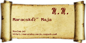 Maracskó Maja névjegykártya